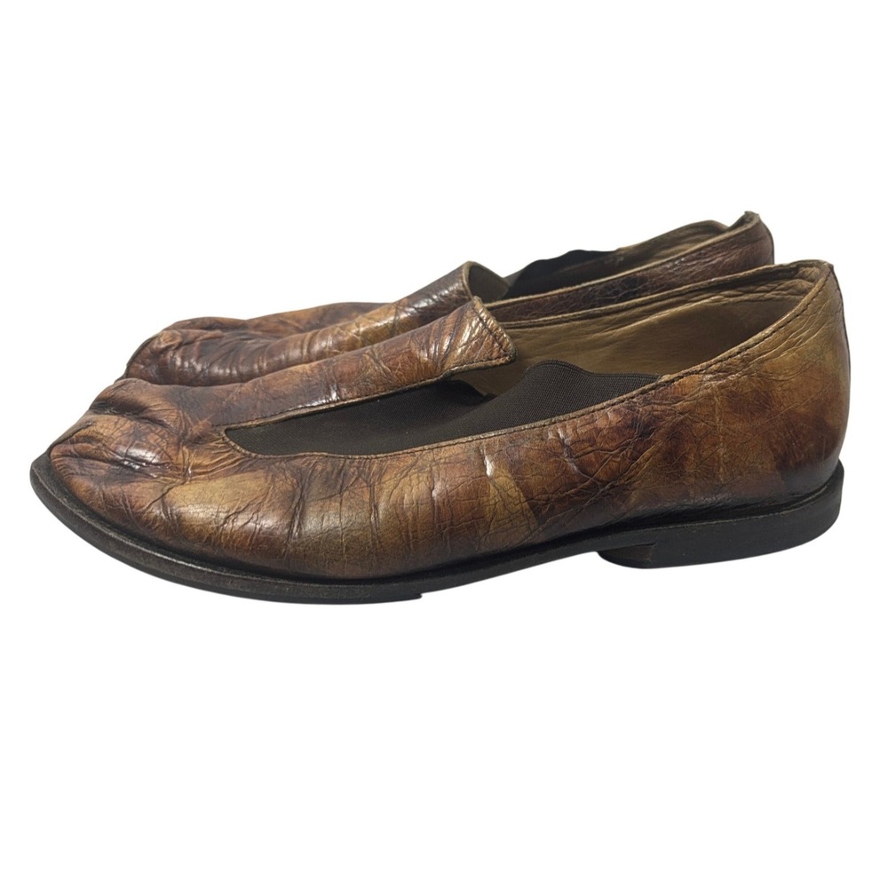 Cydwoq Vintage Collection Women's Brown Textured Leather Flats Loafers Size 37.5 - Picture 2 of 6